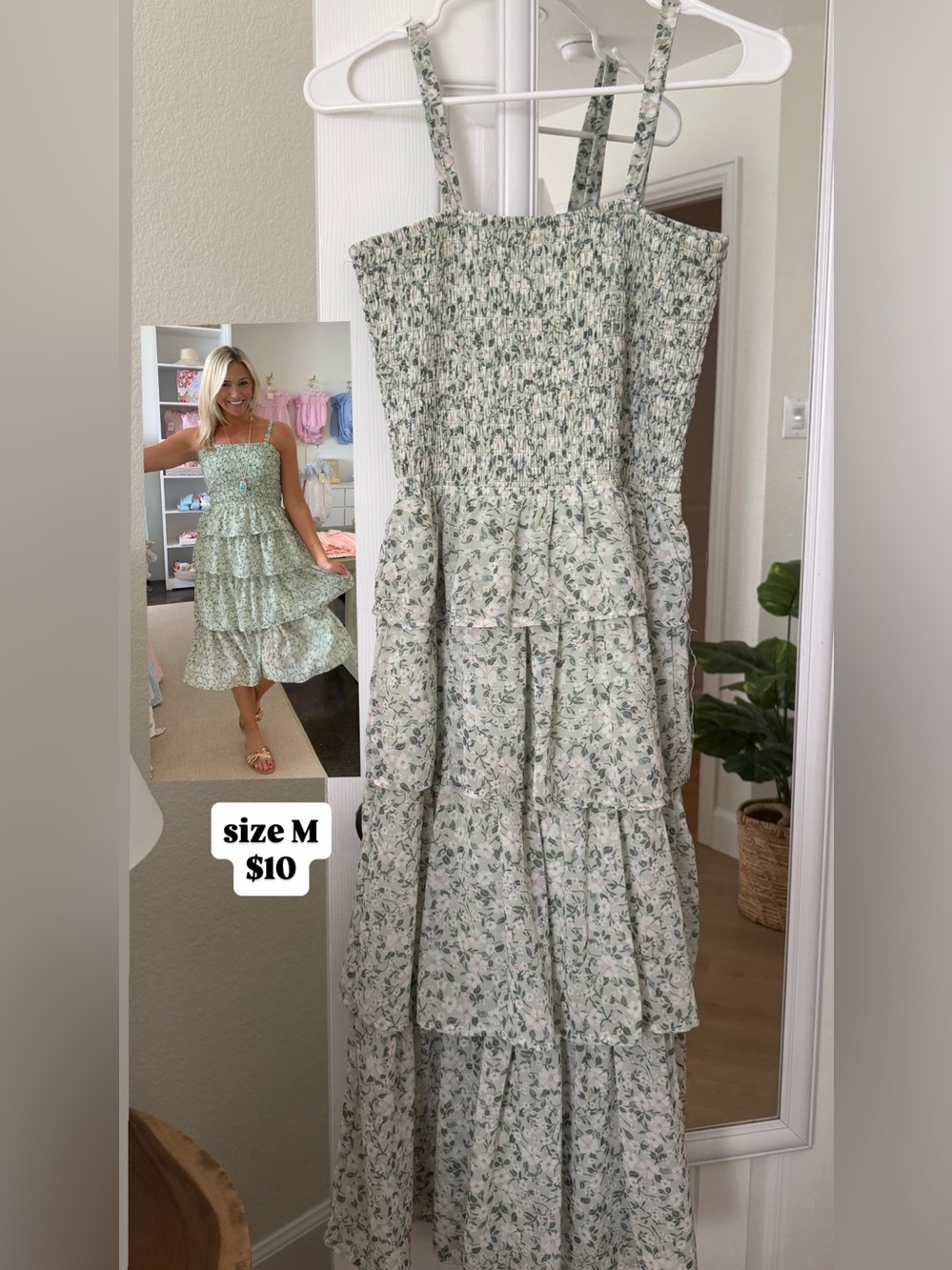 Green floral dress